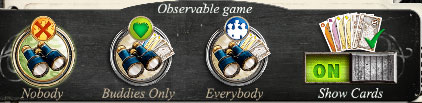 The Observe options in Ticket to Ride